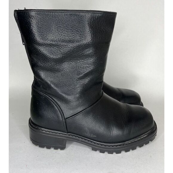 Ll Bean Ankle Boots Women Size 7.5W Black Leather Back Zipper - Picture 7 of 13